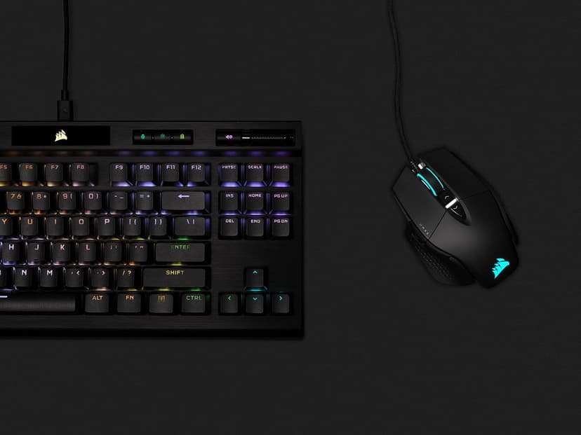 Corsair M65 RGB Ultra Tunable FPS Gaming Mouse Marksman 26,000 DPI Optical Sensor, Optical Switches, AXON Hyper-Processing Technology, Sensor Fusion Control, Tunable Weight System - Black