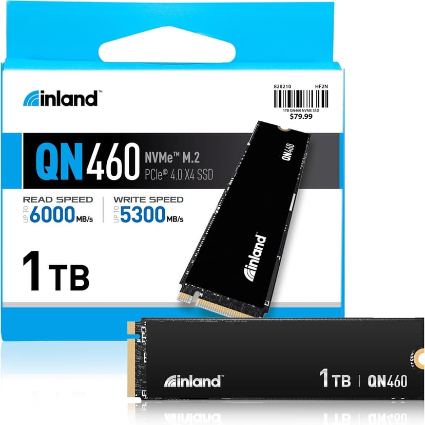 INLAND QN460 SSD 1TB Gen4 NVMe M.2 Internal Gaming Solid State Drive, Up to 6,000MB/s, Storage and Memory for Laptop & PC Desktop