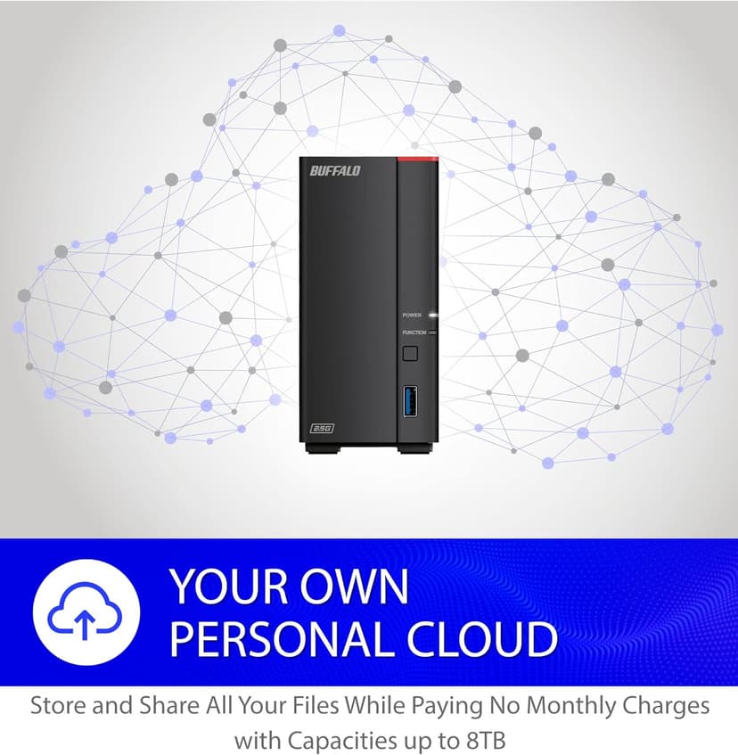 BUFFALO LinkStation 710 2TB 1-Bay NAS Network Attached Storage with HDD Hard Drives Included NAS Storage That Works as Home Cloud or Network Storage Device for Home