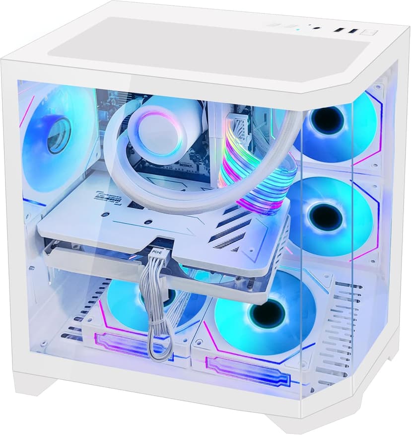 Ocean of Stars Gaming PC Desktop RTX 5070 12GB - AMD Ryzen 7 7700, 32GB DDR5 RAM, 1TB PCIe SSD, WiFi + BT, Windows 11 Pro -RGB Prebuilt Computer - White