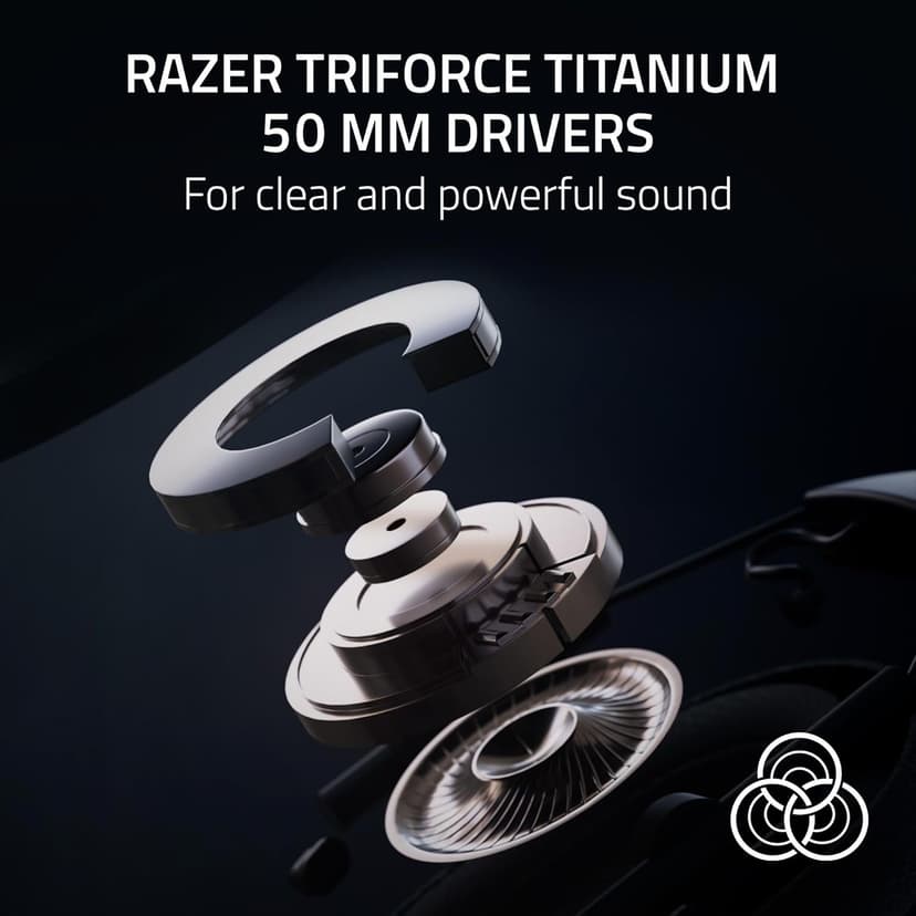 Razer BlackShark V2 HyperSpeed Wireless Gaming Headset: 280g Lightweight - THX Spatial Audio - Bendable Mic - 50mm Drivers - 2.4GHz, Bluetooth or USB - 70 Hr Battery w/USB Type C Charging - Black