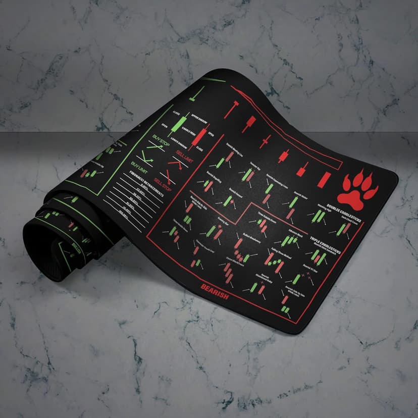 Bull Vs. Bear Candlesticks Reversal Indicators, Stock Market Education, Day Trader Gift, Crypto Gift, Trader Investor Gift, Mouse Mat Large Gaming Pad for Mouse and Keyboard Mouse Mat Pad KMH