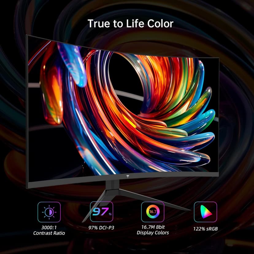 32 Inch FHD 1080p Curved Gaming Monitor - VA 1500R Curved Monitor, 165Hz 1ms MPRT, FreeSync & G-Sync, 122% sRGB, DP/HDMI, VESA, HDR10 for Gaming Home Office Business PC Monitor