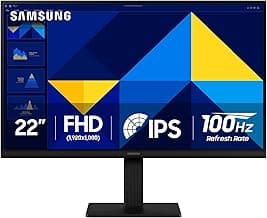 SAMSUNG 22" (S30GD) Essential Monitor with IPS Panel and Tilt Only Stand, 100Hz Refresh Rate, Ergonomic Design, Advanced Eye Care, Game Mode, LS22D304GANXZA