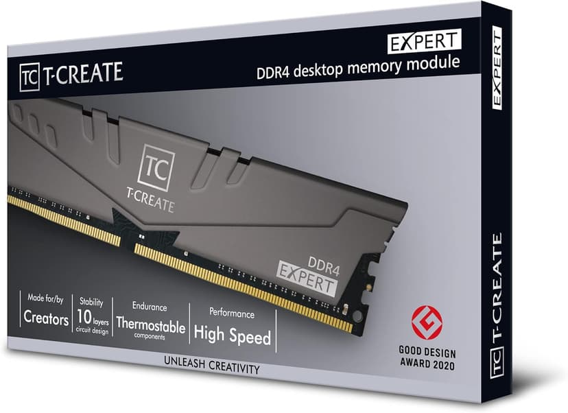 TEAMGROUP T-Create TTCED432G32G3200HC16FDC01 Expert Overclocking 10L DDR4 32GB 3200MHz (PC4 25600) CL16 Desktop RAM Memory Module