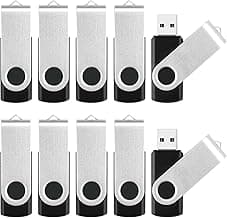 8GB Flash Drive 10 Pack Bulk USB Flash Drives, USB2.0 Thumb Drive USB Stick for Data Storage Backup, Jump Drive Pen Drive Zip Drive Memory Stick with Indicator, USB Storage Flash Drive Swivel Design