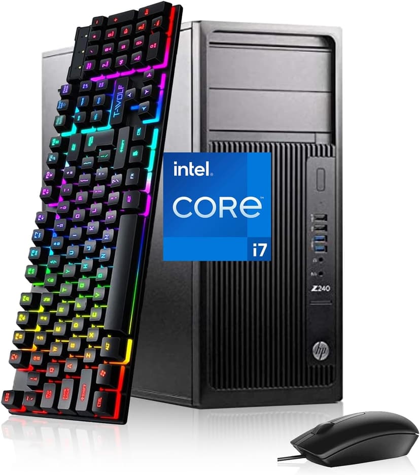 HP Z240 Tower Workstation Desktop Computer, Intel Core i7-6700, 16GB DDR4 RAM 1TB SSD, 2 DisplayPort, WiFi, Bluetooth, Keyboard&Mouse, Windows 10 Pro (Renewed)