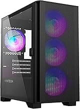 Montech AIR 100 ARGB Micro-ATX Tower with Four ARGB Fans Pre Installed, Ultra-Minimalist Design, Fine Mesh Front Panel, High Airflow, Unique Side Swivel Tempered Glass, Black