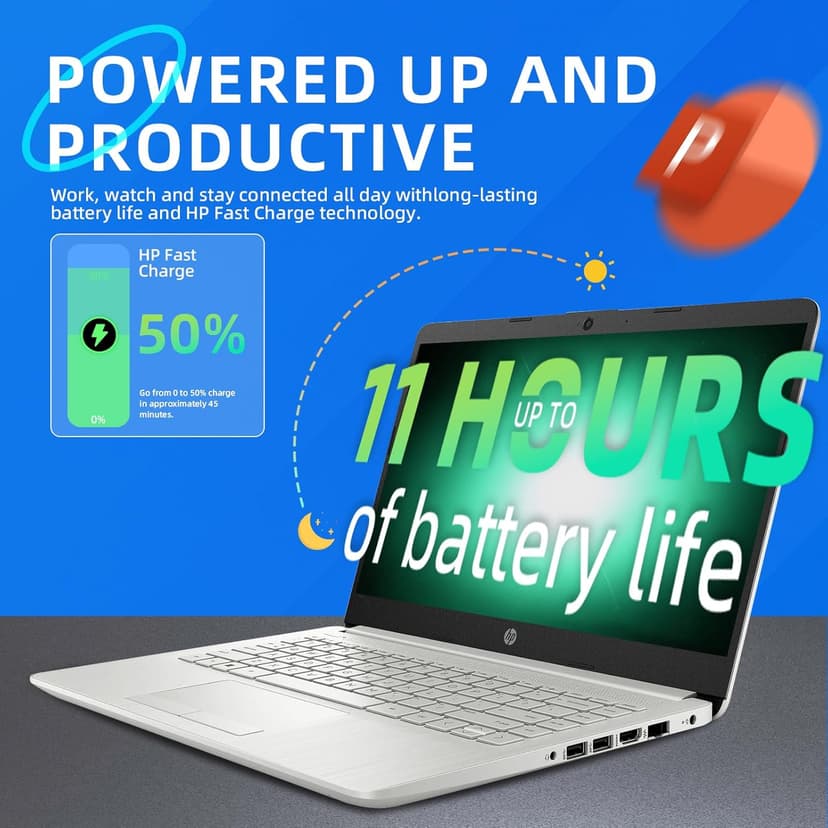 HP 14 Business Student Laptop • w/Office Lifetime License & Free DVD Drive • Intel 4-Core CPU • 14" Anti-Glare Display • Copilot • Win 11 Pro • 16GB RAM • 128GB UFS • 256GB Extend Micro SD • Wi-Fi 6