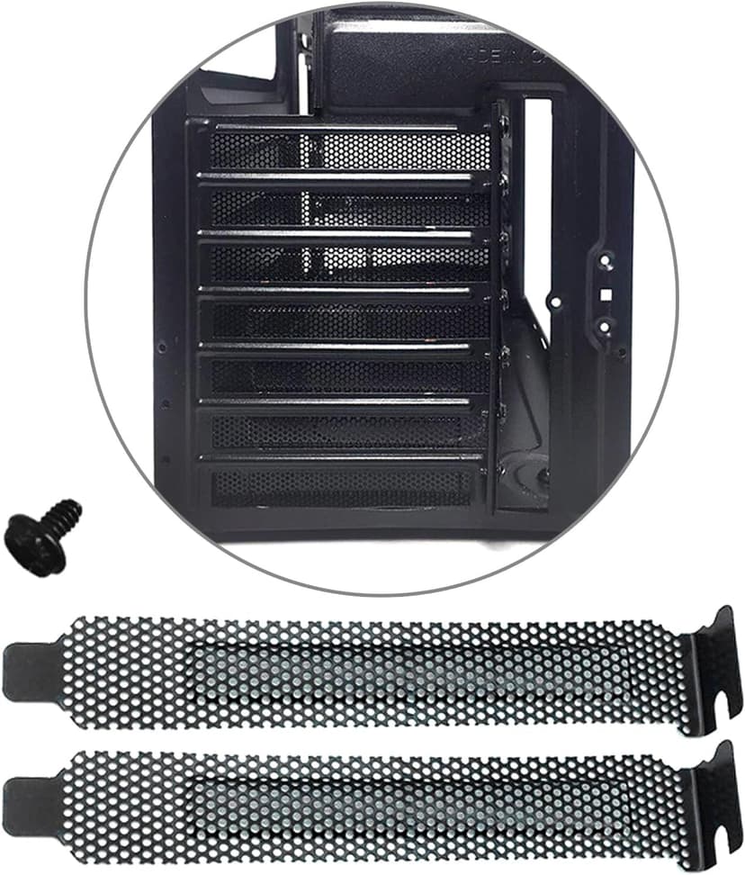 ljhnba Pack of 5 Computer PCI Strips Black PCI Slot Covers with Screws for Computer Case Graphics Card Accessories