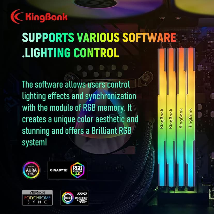 RGB Desktop Computer Memory Ram DDR4 16GB(2x8GB) 3200MHz 1.35V CL16 XMP2.0 Overclocking with Heatsink for Desktop Computer Gaming/Office/PS
