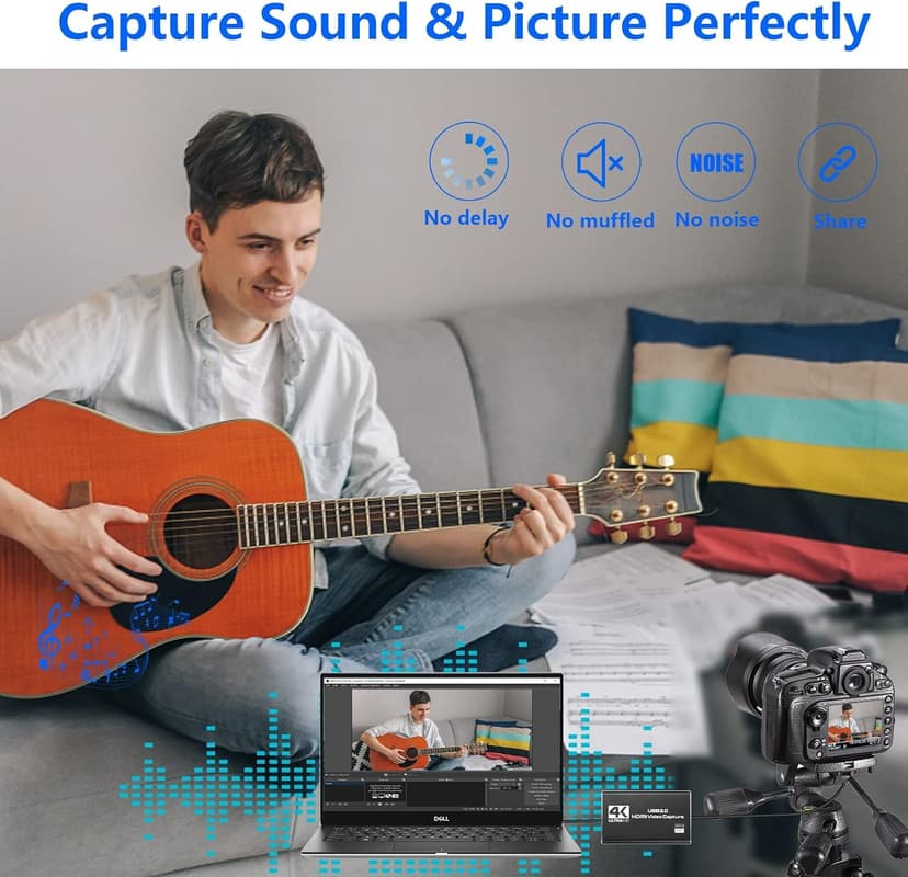 Capture Card Nintendo Switch, Video Capture Card, Game Capture Cards 4K 1080P 60FPS, HDMI to USB 3.0 Capture Cards for Streaming Work with PS4/PC/OBS/Camera