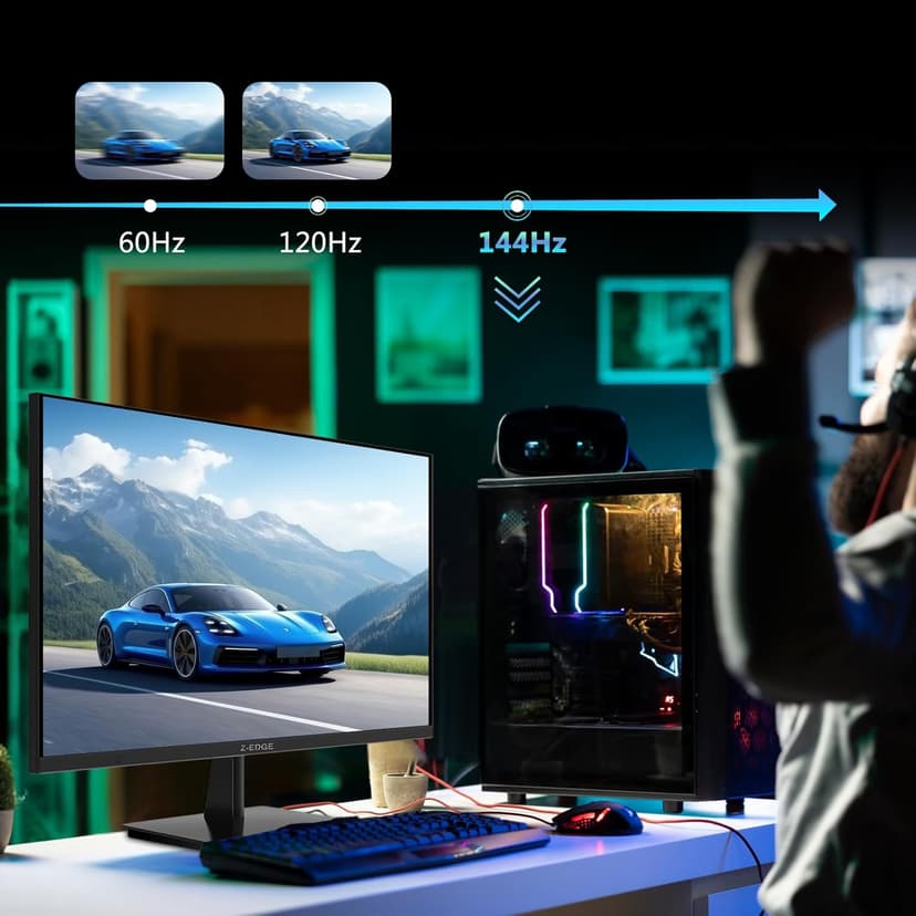 4K Monitor, Z-Edge 28 inch IPS Monitor, UHD 3840x2160 IPS Computer Monitor, 300 cd/m², 144Hz Refresh Rate, 1ms MPRT Response Time, U28I4K Ultra-Thin Bezel