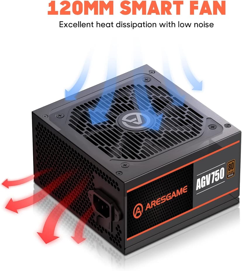 AGV Series 750W Power Supply, 80 Plus Bronze Certified, Semi Modular Power Supply, 5 Year Warranty