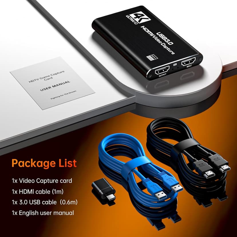 Newhope HDMI Capture Card for Streaming, Full HD 1080P 60FPS Capture USB 3.0 Game Audio Video Capture Card,for Streaming Camera/Xbox/PS4/PS5/Switch/PC