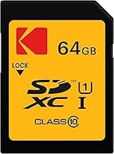 KODAK SDXC Card 64GB UHS-I U1 V10 Premium, up to 85MB/s Read Speed, for Full HD Video and High-Resolution Pictures, Compatible with SDXC Standard - EKMSD64GXC10K