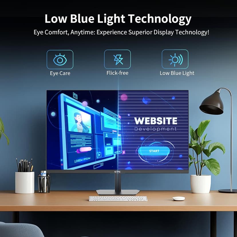 24.5 Inch 100Hz IPS Computer Monitor - FHD(1920 x 1080P), Anti-Blue Light Screen, 126% sRGB, 16.7M, Support FreeSync and GSync, PC Monitor for Casual Gaming and Working