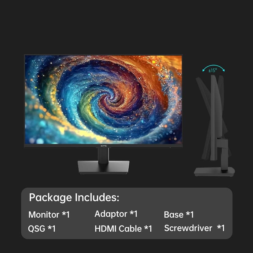 24 inch Monitor - 1080P Monitor, 100Hz FreeSync Gaming Moniter with HDR10,VESA Mountable, Adjustable Tilt, ZeroFrame Design, HDMI,VGA,Earphone Ports, PC Monitors for Office