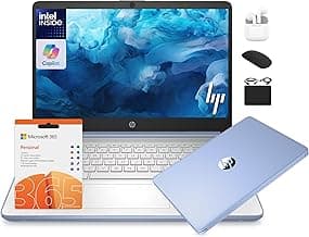 HP 14 Laptop Student Business 2025 Flagship Computer, AI Copilot, 4-Core 13th Gen Intel CPU, 16GB RAM 628GB Storage (128GB UFS+ 500GB Ext), 1-Yr Office 365, Long Battery HubxcelAccessory Win 11S Blue