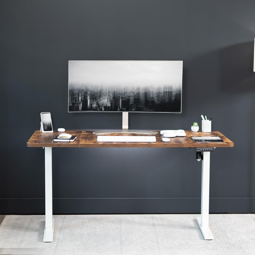 VIVO Universal 60 x 30 inch Table Top for Standard and Sit to Stand Height Adjustable Home and Office Desk Frames, Rustic Vintage Brown Desktop, DESK-TOP60-30N