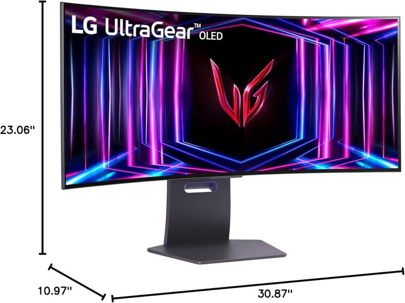 LG 34GS95QE 34-inch Ultragear OLED Curved Gaming Monitor WQHD 1440p 800R 240Hz 0.03ms AMD FreeSync Premium Pro NVIDIA G-Sync HDMI 2.1 DisplayPort Tilt/Height/Swivel Stand Black
