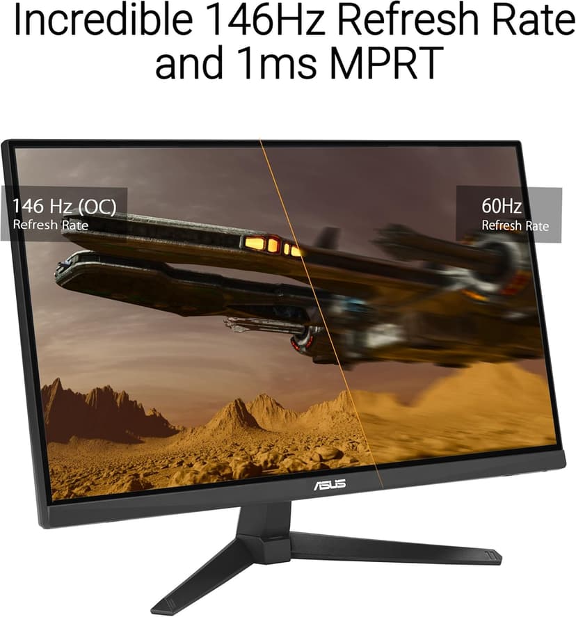 ASUS TUF Gaming 27” 1080P Monitor (VG279QE5A) – Full HD, Overclock to 144Hz, 1ms, IPS, Extreme Low Motion Blur Sync, Stereo Speaker, Variable Overdrive, DisplayWidget Center, 3 yr Warranty