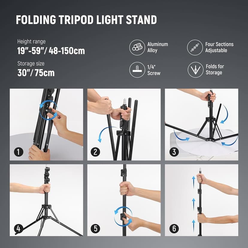 NEEWER 18 Inch Ring Light with Tripod Stand, 55W Large LED Ringlight, Cold Shoe Phone Holder Compatible with iPhone Camera for Video Recording Photography Streaming Selfie Makeup Studio Photo, RL-18