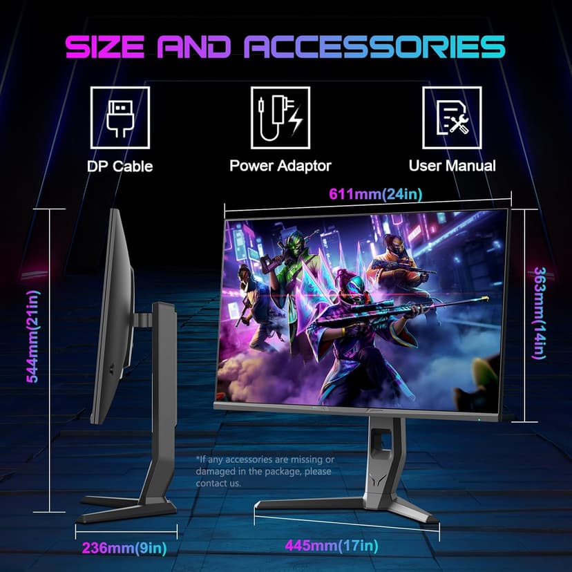 SANSUI 27 inch WQHD 180Hz Gaming Monitor 1440P-AMD FreeSync 1ms DCI-P3 93% Fast IPS Computer Monitor,Height Adjustable Vertical/Horizontal Rotating, 2×DisplayPort/HDMI 丨HDR丨Low Motion Blur