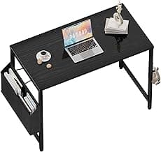 Pamray 32 Inch Computer Desk for Small Spaces with Storage Bag, Home Office Work Desk with Headphone Hook, Small Office Desk Study Writing Table