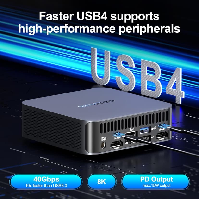 GEEKOM GT13 Pro i9 Mini PC, 13th Gen Intel i9-13900H Mini Computers(14C/20T Up to 5.4GHz) 32GB DDR4&2TB M.2 2280 NVMe Gen 4 * 4 SSD Windows 11 Pro Support Wi-Fi 6E/Bluetooth 5.2/USB 4.0/2.5G LAN/8K