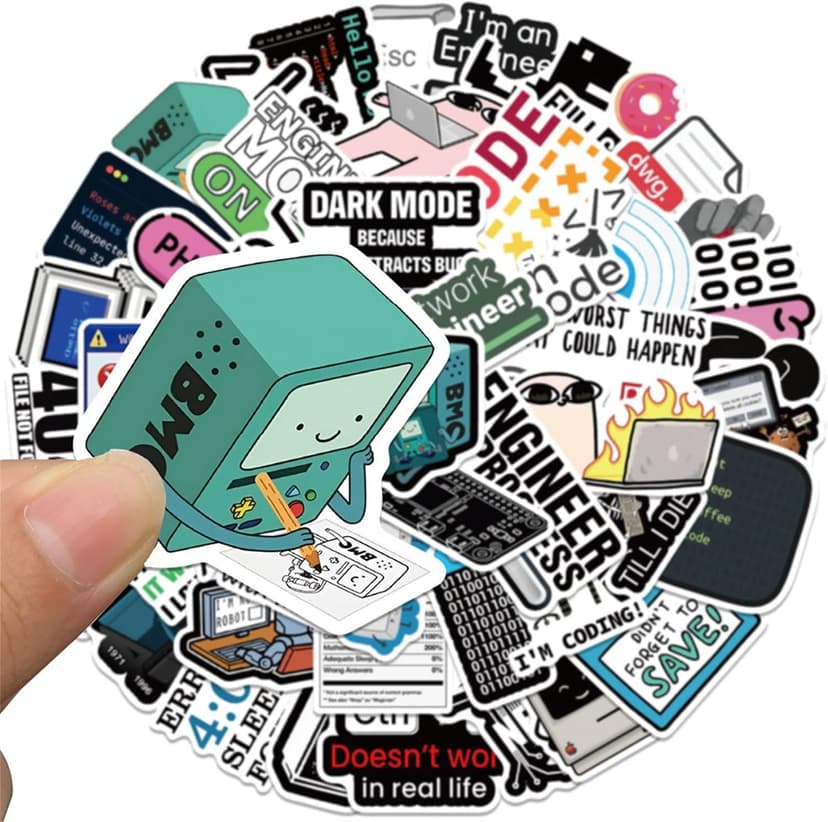 50PCS Programming Stickers Gifts for Developers Programmers Hackers Engineers, Icicrim Program Stickers for Laptop Computer Water Bottles Luggage Vinyl Waterproof Decals