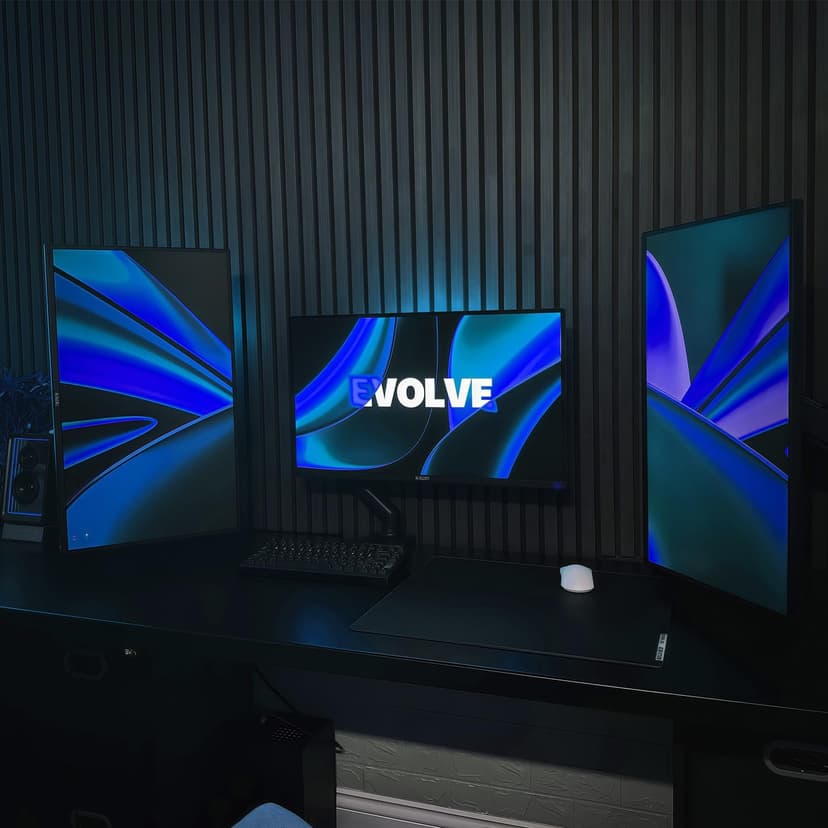 Kado Triple Monitor Setup - 3-Pack 22" 1920x1080 Computer Monitor 75Hz VESA Mount HDMI Office Gaming Hybrid Built-in Speakers (E22 Trio Series)