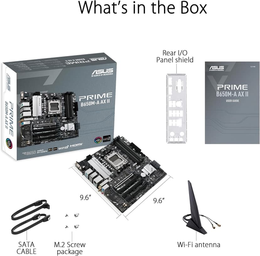 MICRO CENTER AMD Ryzen 7 7700X CPU Processor with ASUS Prime B650M-A AX II Micro ATX Motherboard
