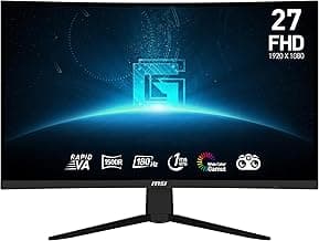 msi Full HD Non-Glare 1ms 1920 x 1080 180Hz Refresh Rate Resolution Free Sync 27" Curved Gaming Monitor (G27C3F) - Black