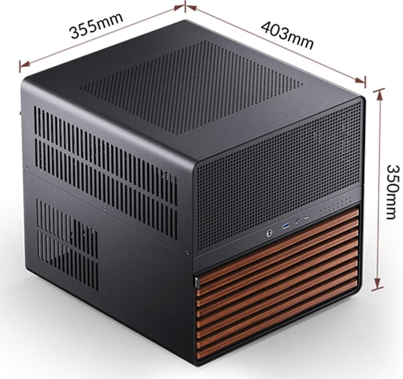 JONSBO N5 NAS Pc Case, E-ATX,12HDD+4SSD Drive Bay GPU HP Host, Supports Max. 4 GPU,E-A.TX(330mm) MB/ATX PSU Supports, with 3 Fans Built-in, 8 Slots PCI, Solid Wood Veneer Computer Case,Home Server