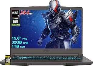MSI Thin A15 AI Gaming Laptop 15.6" FHD IPS 144Hz AMD Octa-core Ryzen 9 8945HS Up to 16 Tops (Beats i7-12700H) 32GB RAM 1TB SSD GeForce RTX 4060 Backlit Win11 ICP Hub/AI Gaming
