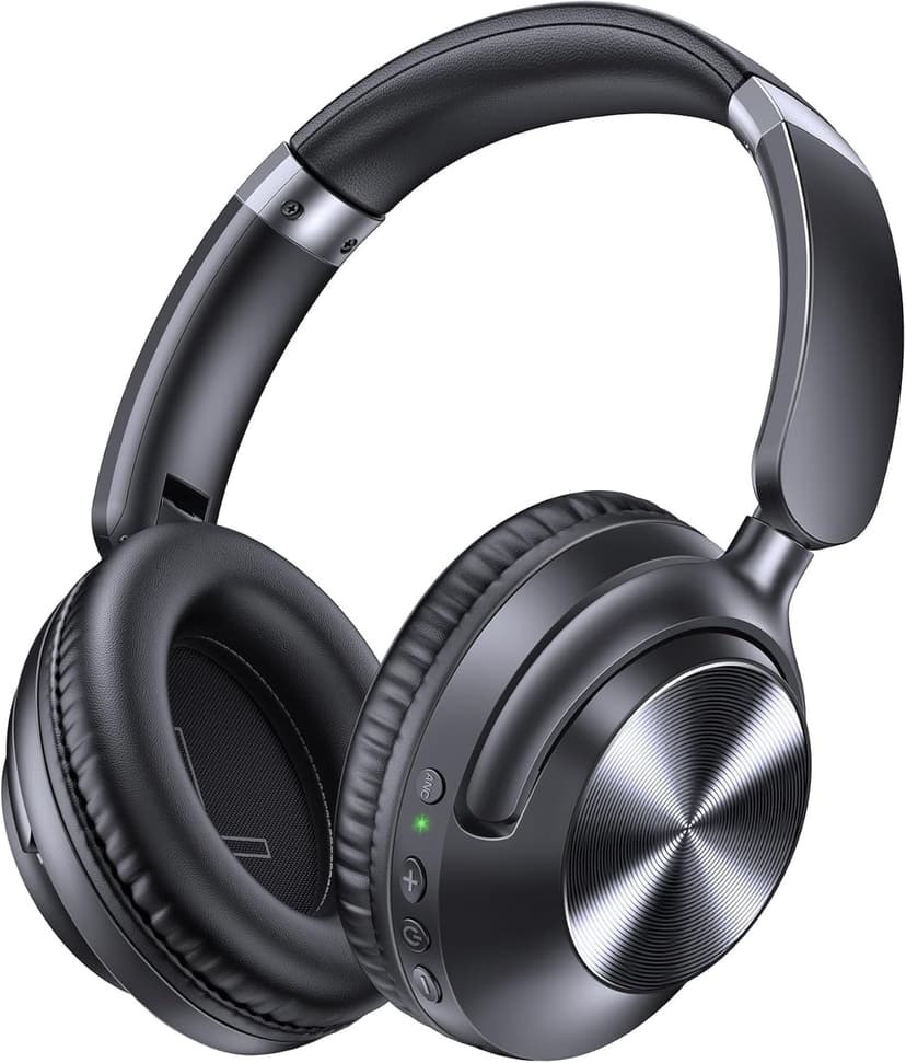 TAGRY Active Noise Cancelling Headphones 100H Playtime Wireless Over Ear Bluetooth Headphones Fast Charging Earphones with Deep Bass Comfort Light Weight Headsets for Travel Home Office PC Black