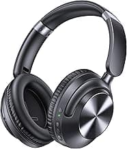 TAGRY Active Noise Cancelling Headphones 100H Playtime Wireless Over Ear Bluetooth Headphones Fast Charging Earphones with Deep Bass Comfort Light Weight Headsets for Travel Home Office PC Black