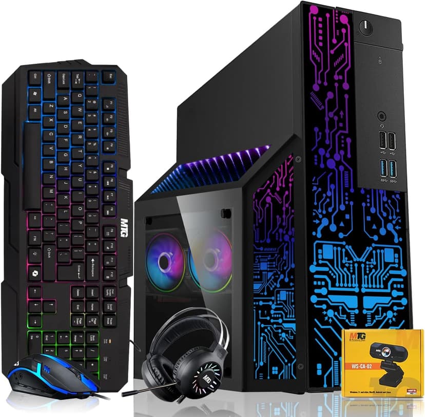 Dell OptiPlex Gaming Desktop PC Bundle with Core i7 32GB RAM 1TB SSD RTX 3060 Graphics RGB Keyboard with AI-Enabled Copilot Key Mouse Headphones Webcam Windows 11 Pro(Renewed)