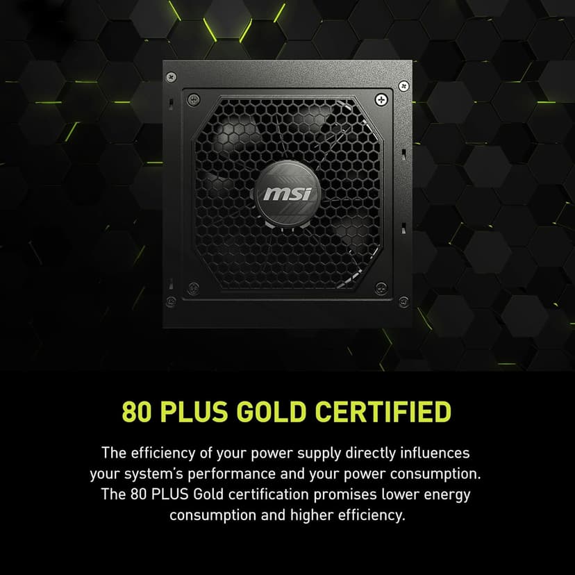 MSI MAG A750GL PCIE 5.1 & ATX 3.1 Gaming Power Supply - Full Modular - 80 Plus Gold Certified 750W - Compact Size - ATX PSU - 10 Year Warranty