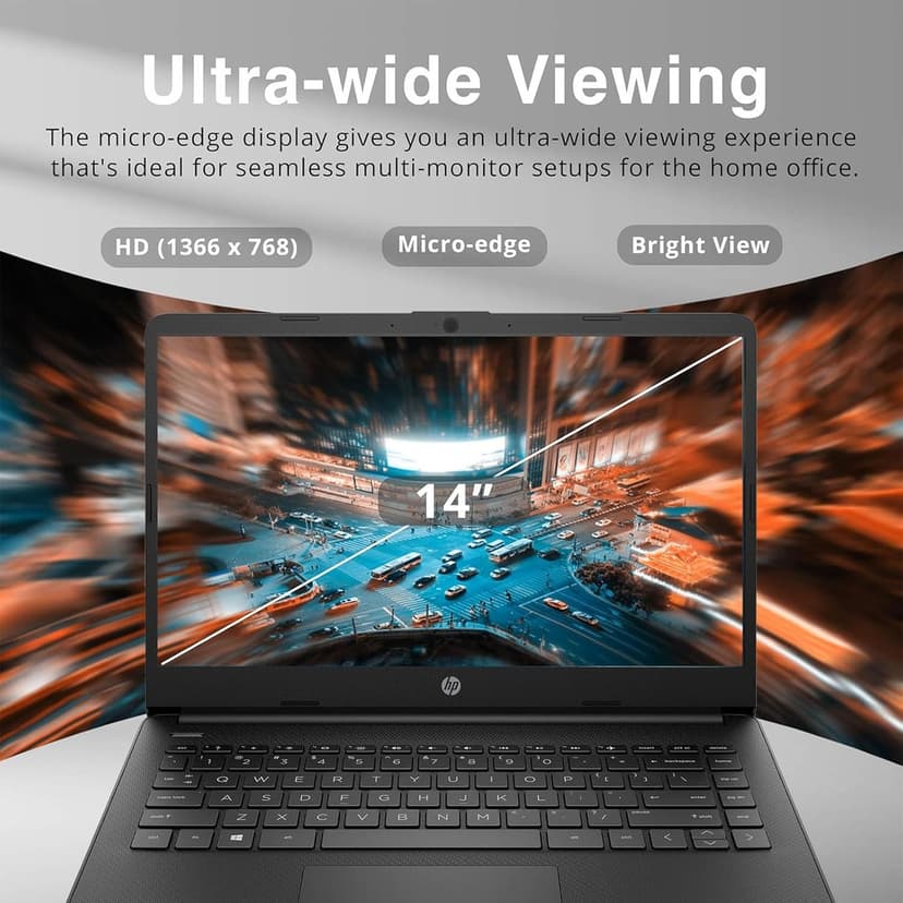 HP 14 Laptop Touchscreen with Stylus Pen - Windows 11 - AMD Ryzen 3 5300U - Wireless-AC - USB C - Long Battery Life - Webcam - College School Students Laptop Small (16GB RAM |1TB SSD)