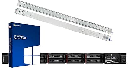 Lenovo ThinkSystem SR630 Rack Server Bundle with Rail Kit and Windows Server 2019, 2 x Intel Xeon Silver 4110 8-Core 2.10GHz, 128GB DDR4, 8TB SSD, RAID