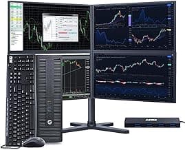 HP Trading Optimized PC Bundle Intel i5 6th Gen, 32GB RAM, 512 GB nvme SSD, 4 New 24” Monitors, 2 Network Cards, Trading Platform Support, MTG 4 in 1 USB HUB, MTG Keyboard Mouse Win 10 Pro (Renewed)