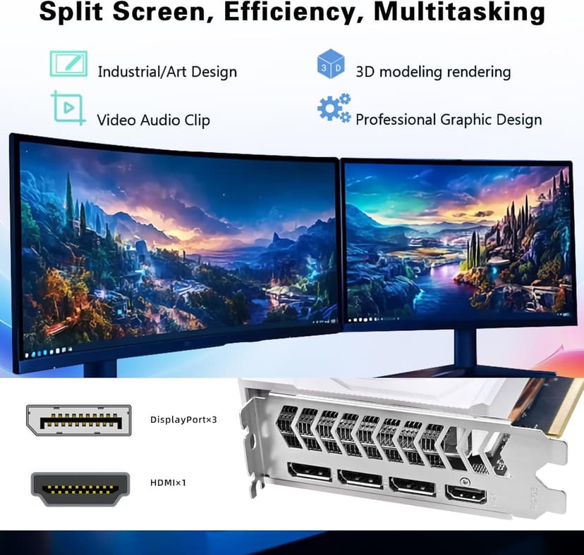 RX 580 Graphics Card 8GB 2048SP GDDR5 256 Bit PC Gaming Video Card 3*DP 1*HDMI PCI Express 3.0 with Freeze Fan Stop for Desktop Computer GPU for Gaming PC