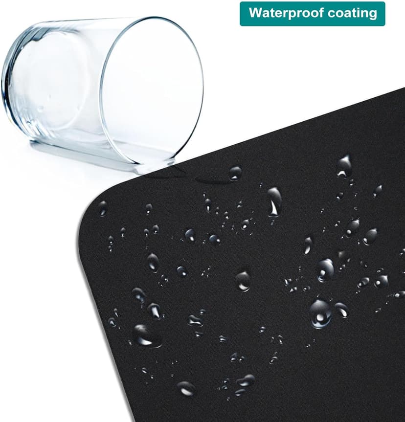 5 Pack Small Mouse Pad with Waterproof Surface, Basic Computer Mousepad for Desk, Compact Size 8.5 x 7 Inches, Non-Slip Rubber Base, Black