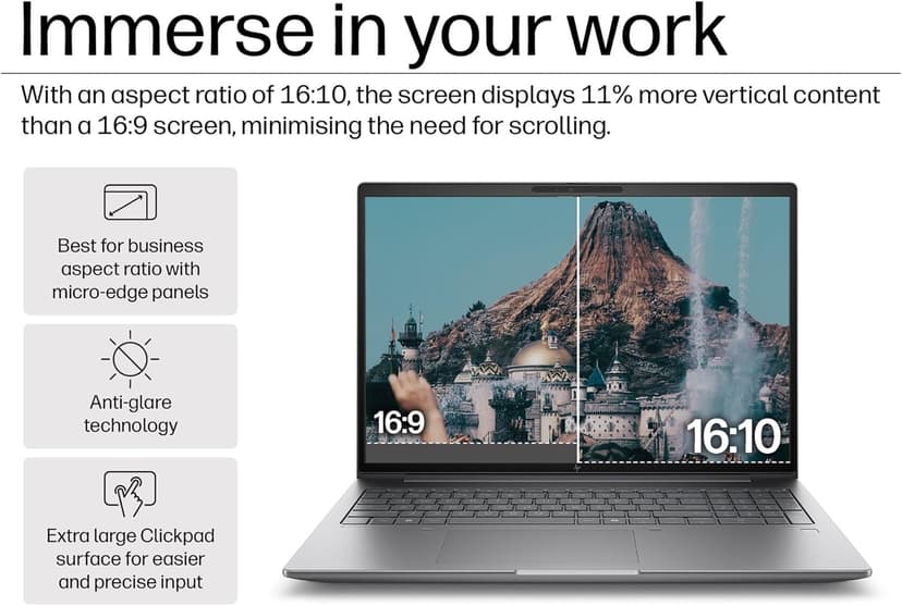 HP ZBook Power 16 G11 Mobile Workstation Laptop (16" FHD+ LED Touchscreen, 64GB DDR5, 2TB SSD, AMD Ryzen 5 8645HS (> Intel i7-12700H)) 2x Thunderbolt 4, 5MP IR Webcam, Poly Studio, IST Hub, Win 11 Pro