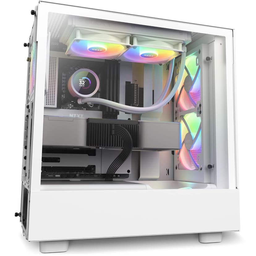 NZXT Kraken 240 RGB - 240mm AIO CPU Liquid Cooler - Customizable 1.54"" Square LCD Display for Images, Performance Metrics - High-Performance Pump - 2 x F120 RGB Core Fans - White