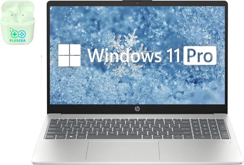 HP 15.6" FHD Business & Student Laptop Computer, 32GB RAM 1TB SSD, 8-Cores Intel Core i3, Windows 11 Pro Laptop with Microsoft Office Lifetime Suite, Fingerprint Reader, PLUSERA Earphones, Silver