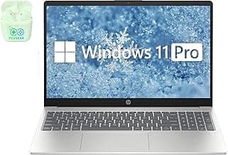 HP 15.6" FHD Business & Student Laptop Computer, 32GB RAM 1TB SSD, 8-Cores Intel Core i3, Windows 11 Pro Laptop with Microsoft Office Lifetime Suite, Fingerprint Reader, PLUSERA Earphones, Silver