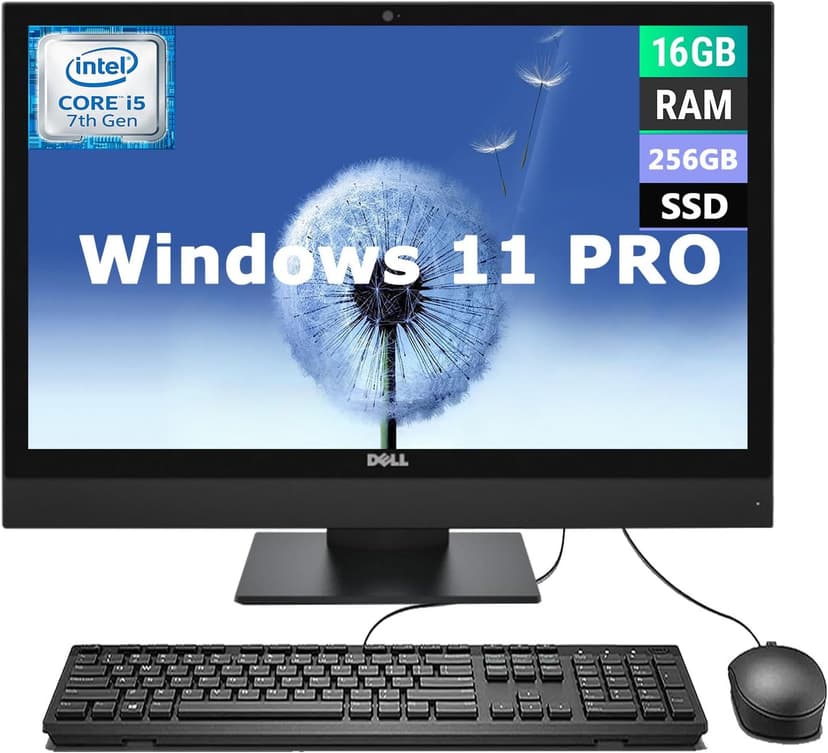 Dell Optiplex 3050 All-in-One Desktop Computer - 3050 AIO Desktop PC - Intel Core i5-7500 - 16GB RAM - 256GB SSD - Windows 11 Pro (renewed)